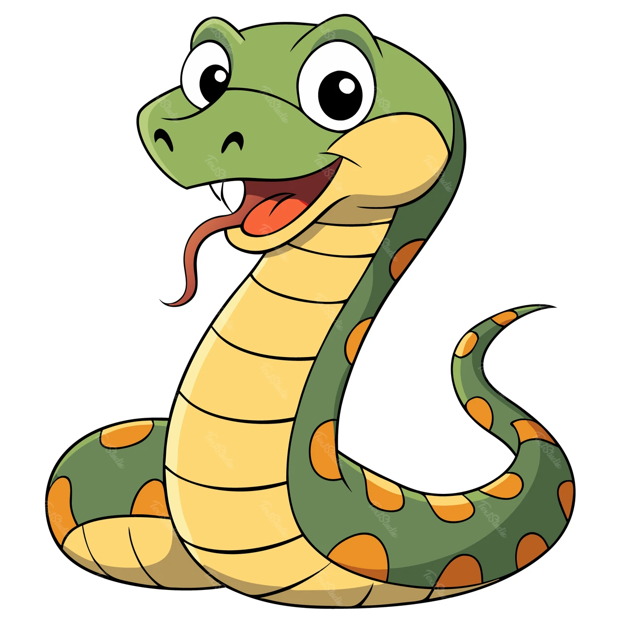 Ilustração de cobra em estilo cartoon