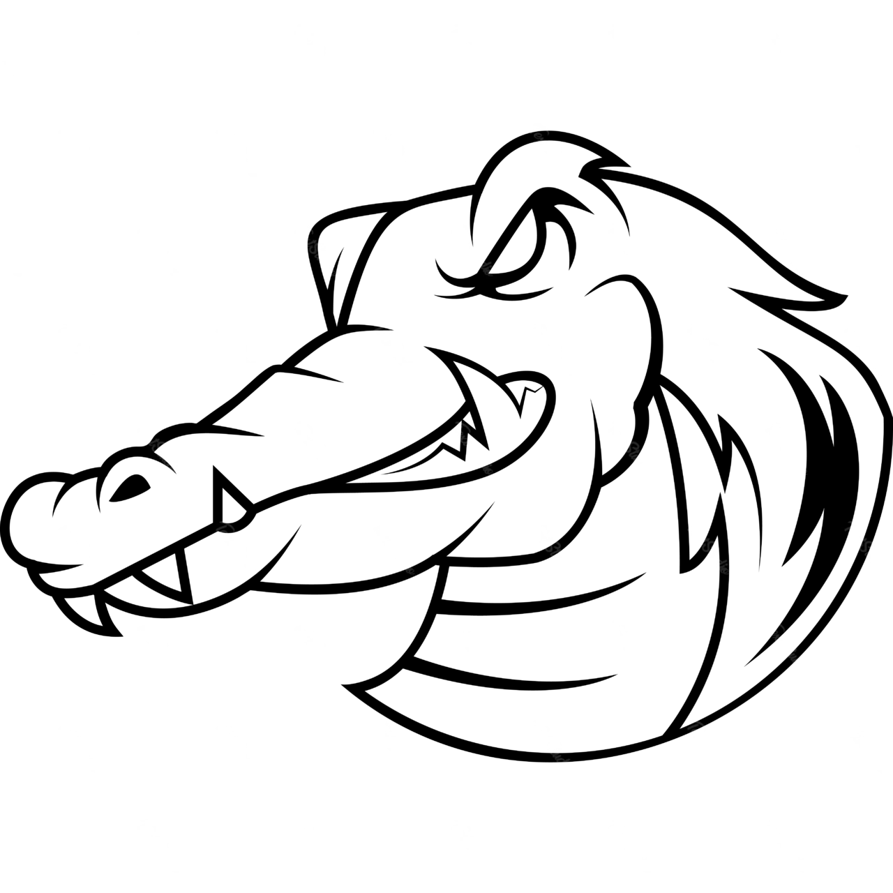 Conception minimaliste de la mascotte de l'alligator