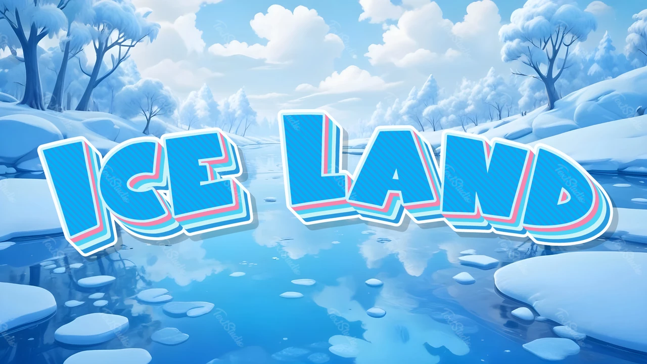 Effet de texte sur la terre glacée