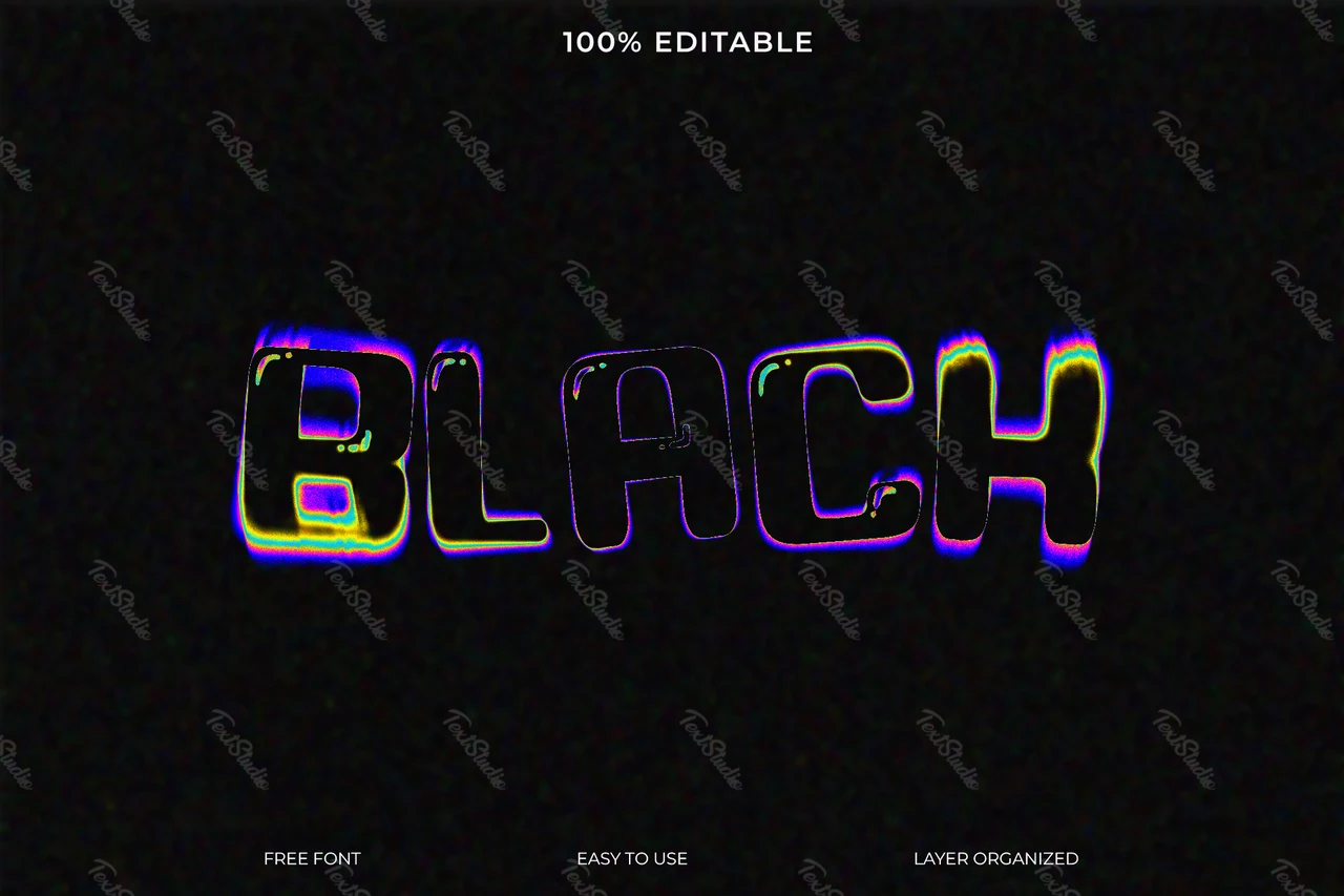 Efecto de texto con fuente negra