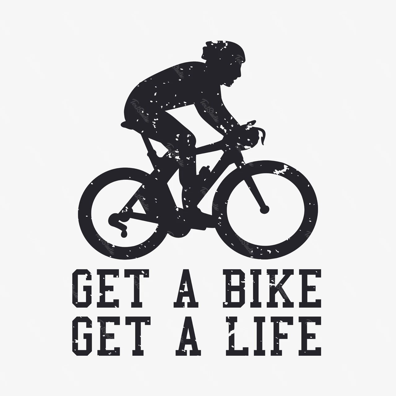 Diseño de camiseta con silueta de bicicleta vintage