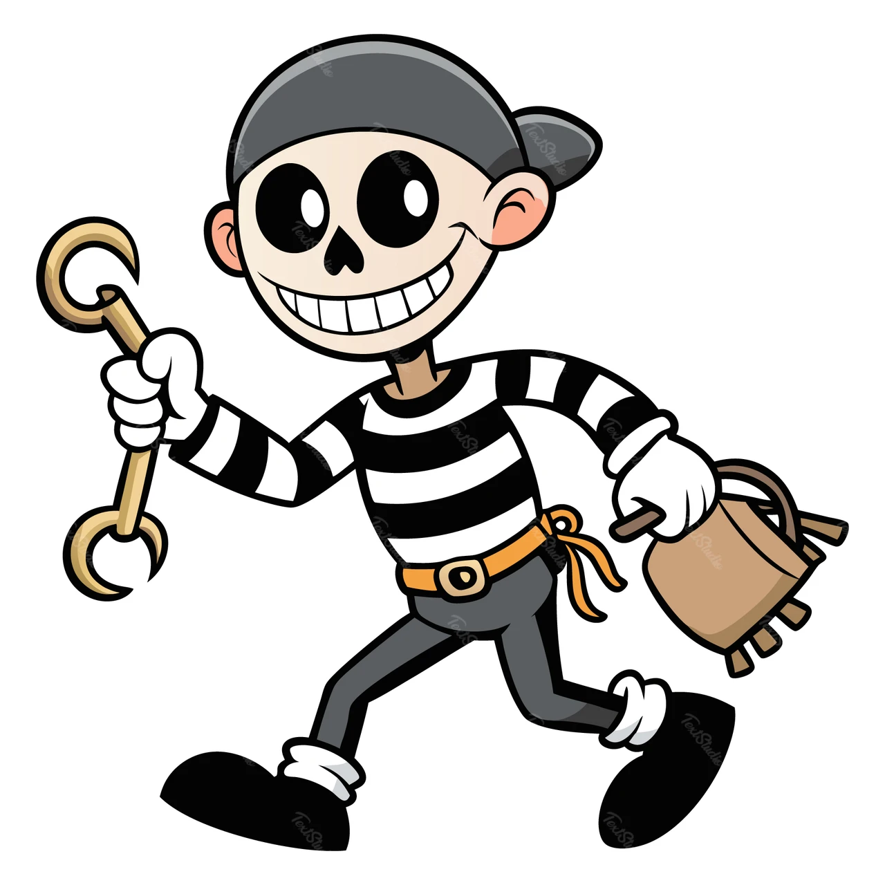 Ilustración de un personaje pirata de dibujos animados