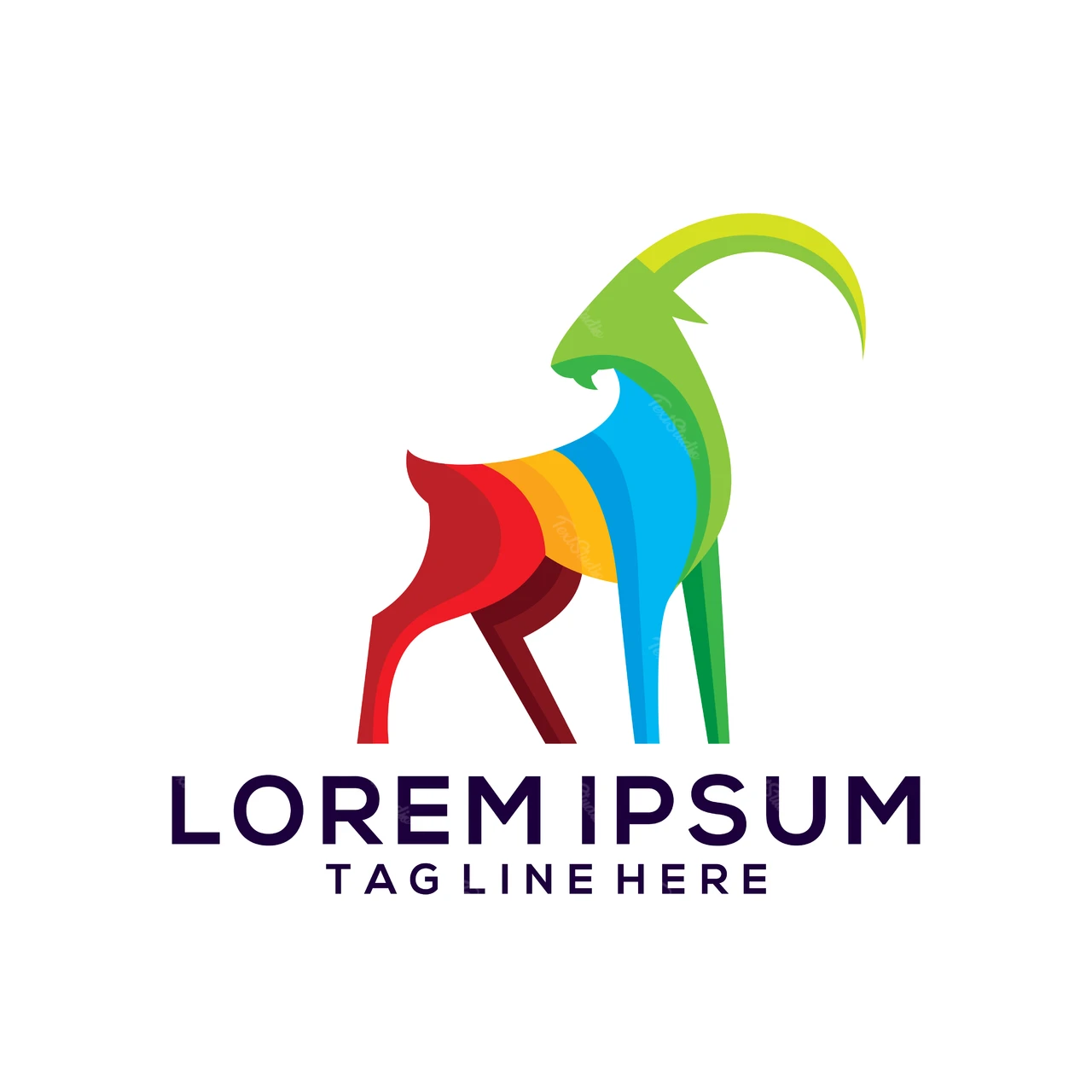 Современный дизайн логотипа красочного животного