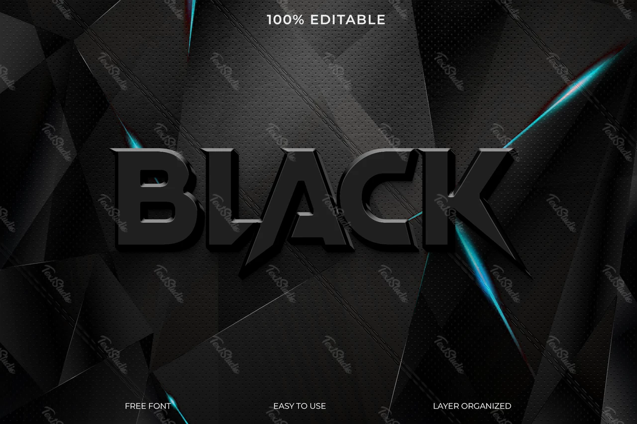 Black Font Style Text Effect