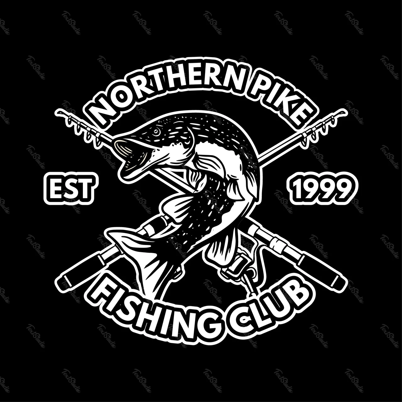 Vintage Fishing Club Emblem Design