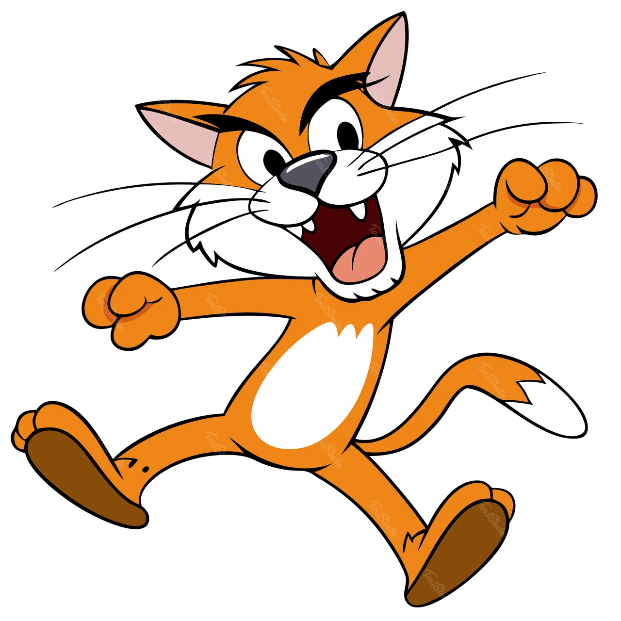 Cartoon Style Playful Cat Character
