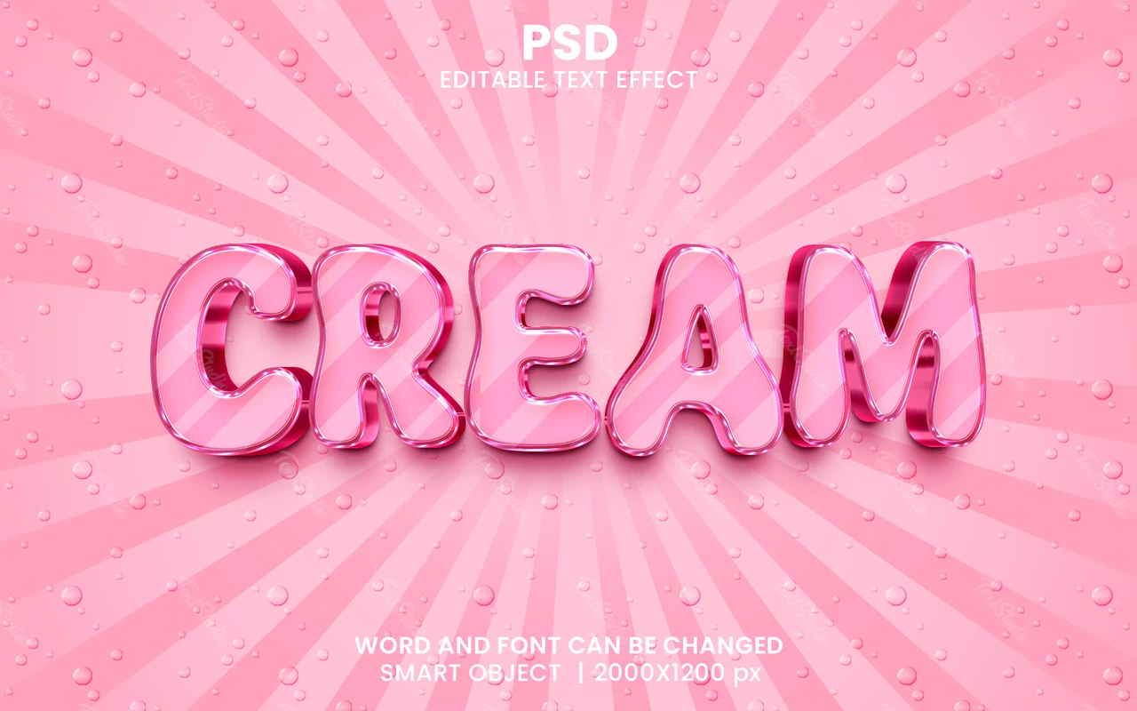 Cream 3D Text Effect