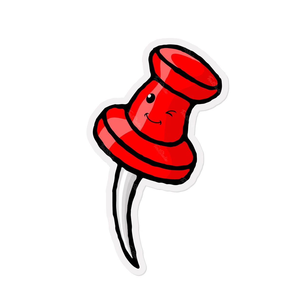 Illustration d'une punaise rouge de style bande dessinée