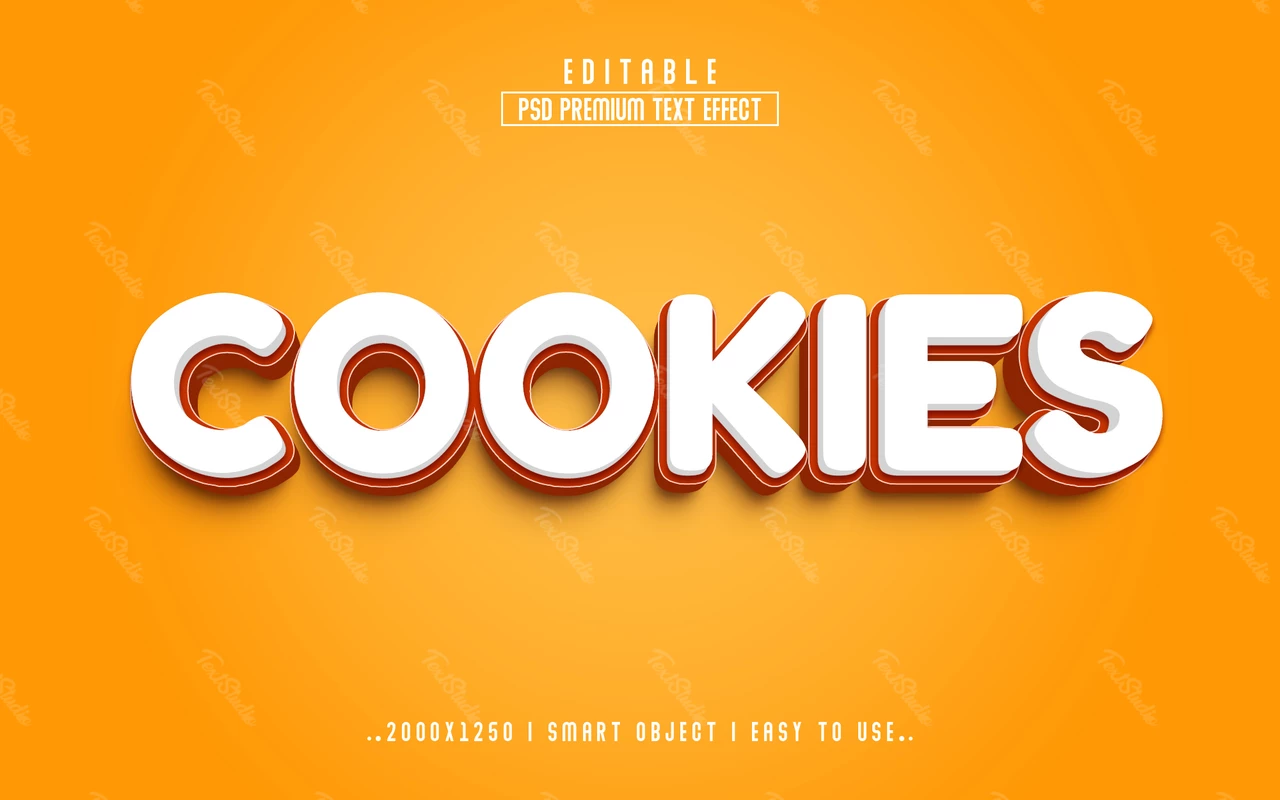 Cookies blanco limpio 3d efecto de texto