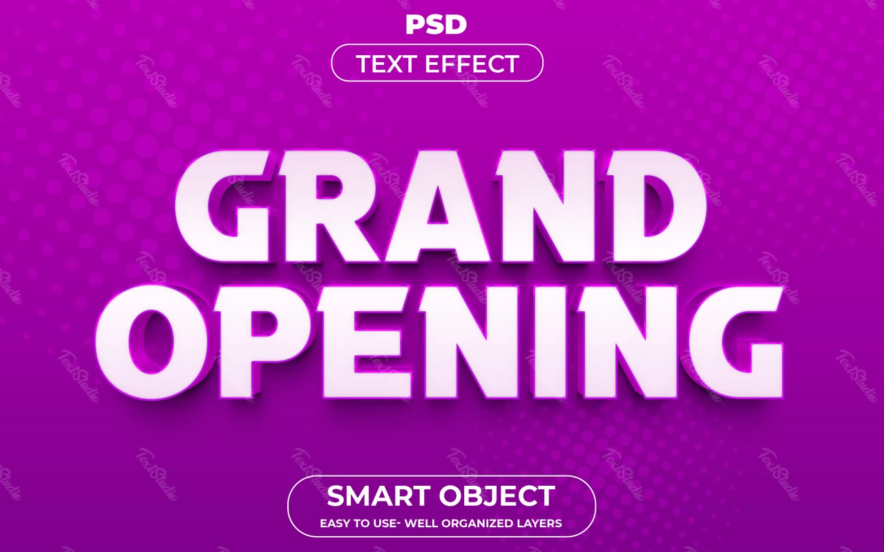 Effet de texte 3d pour la grande ouverture