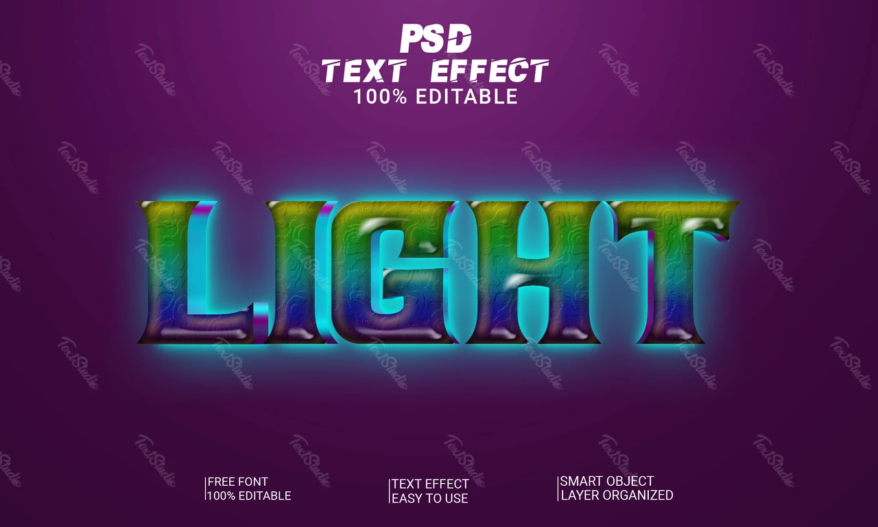 Effetto neon light halloween font style