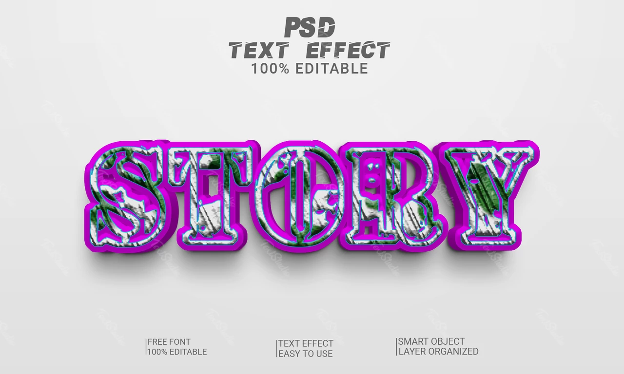 Story army 3d font style effect