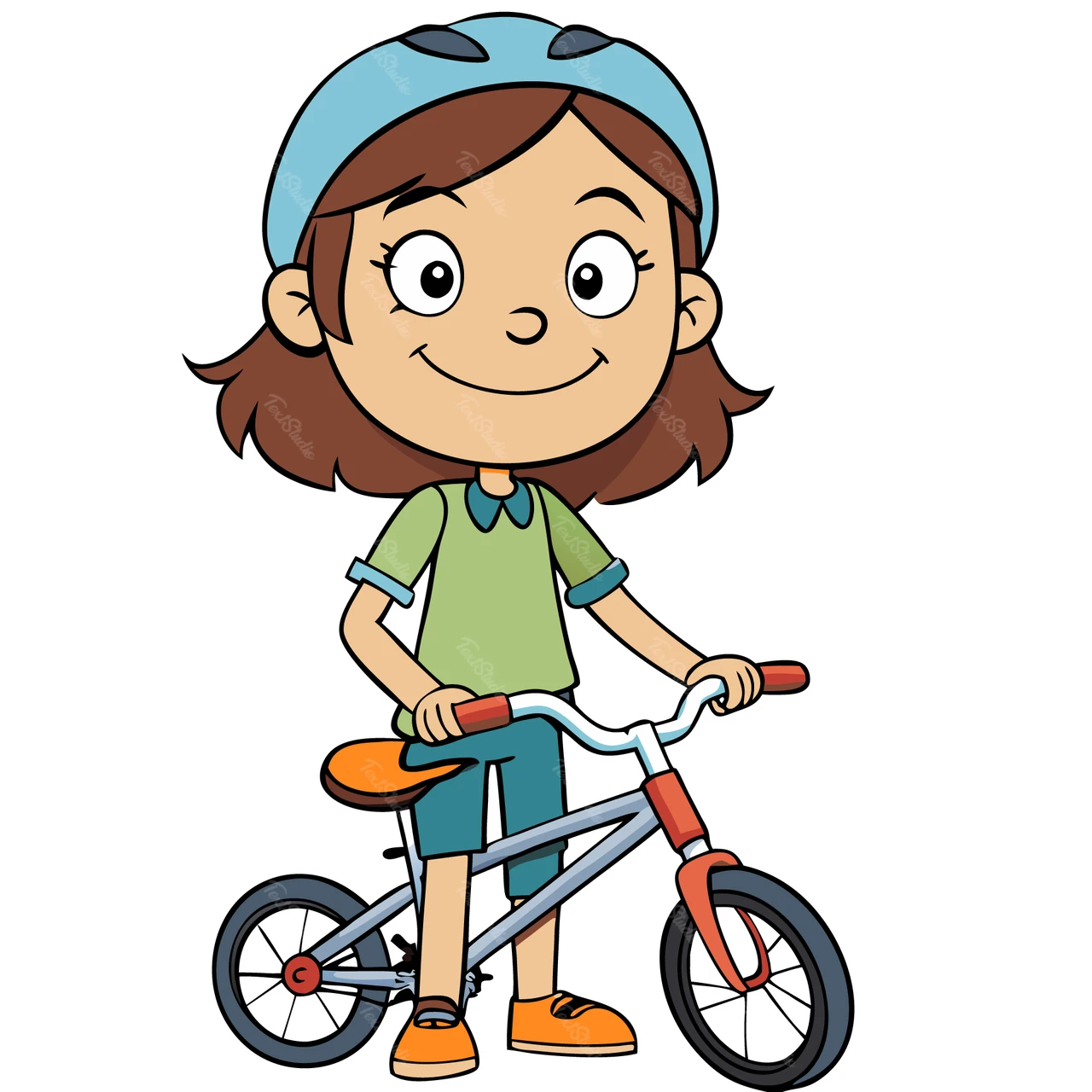 自転車に乗るキャラクターのイラスト