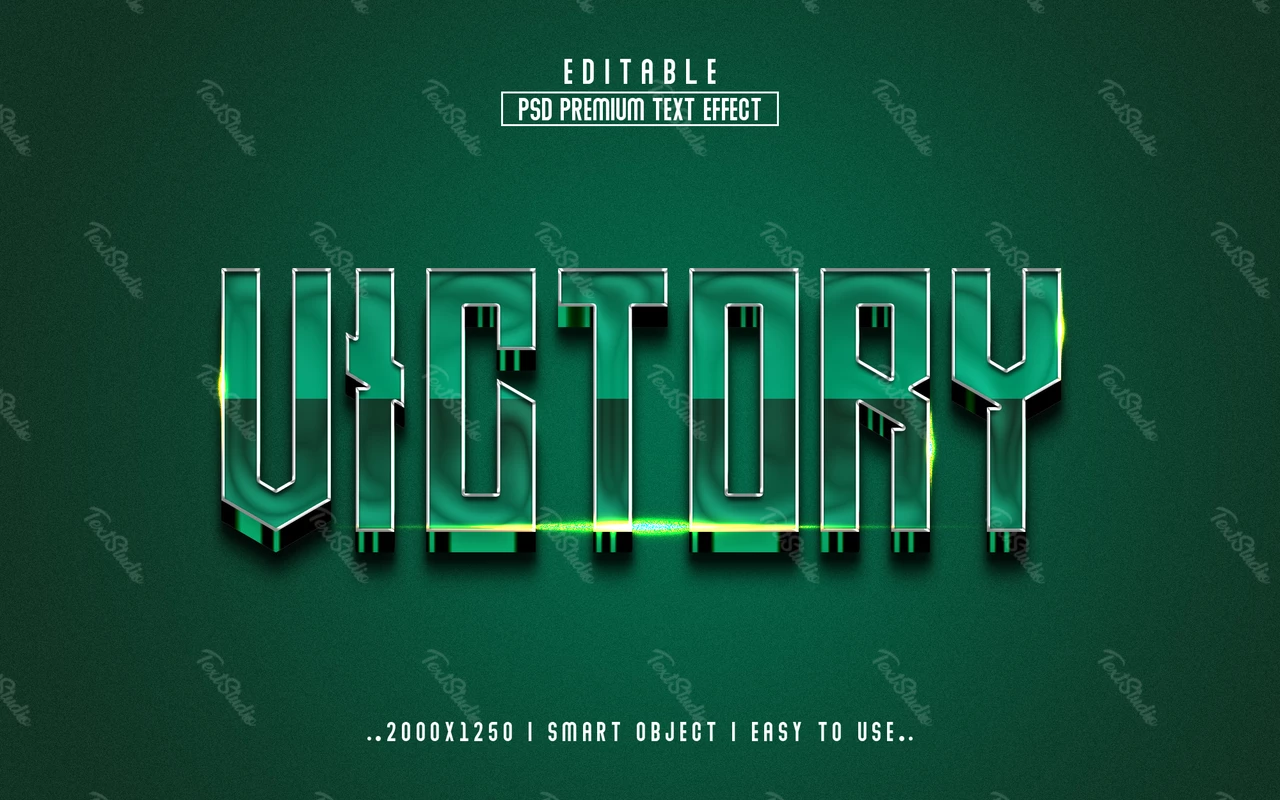 Victory Green Hero Movie 3D Text Effect