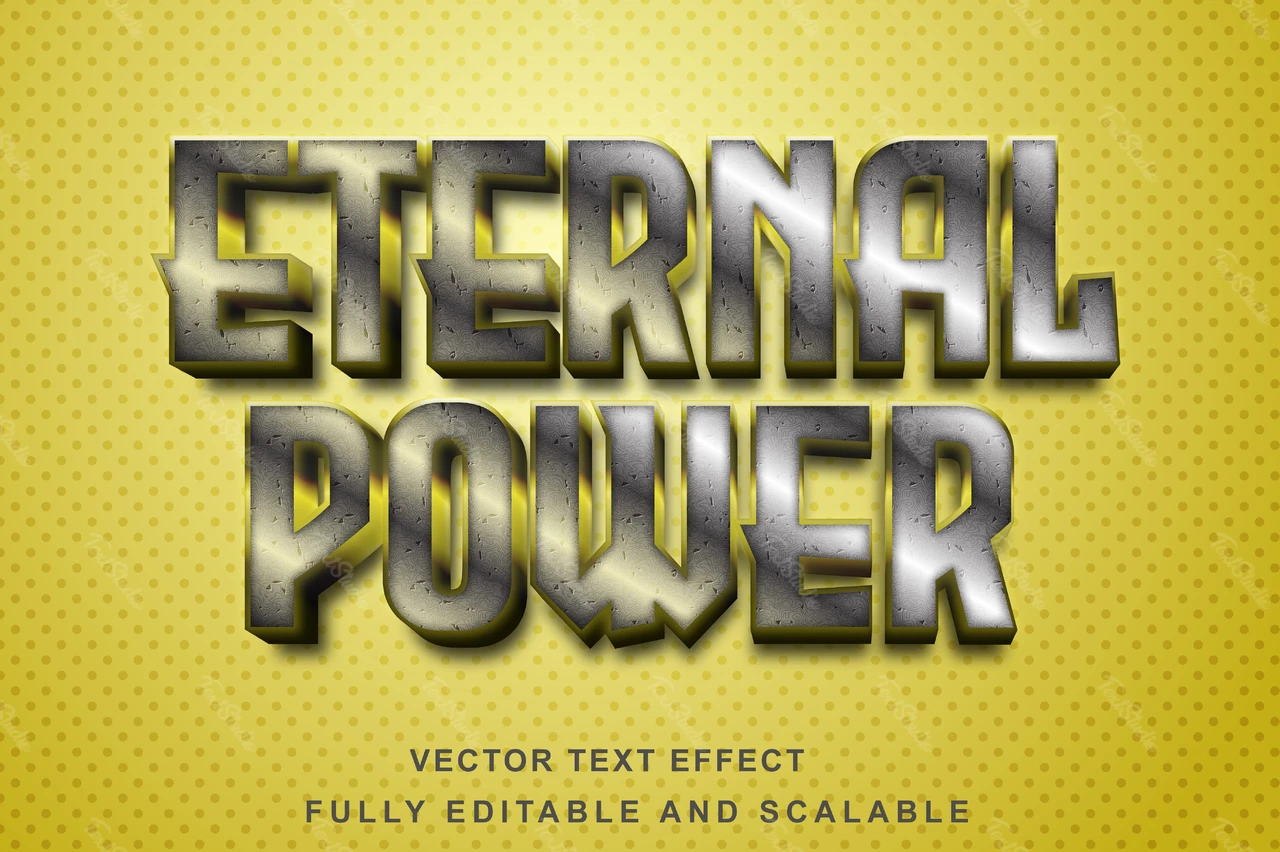 Eternal Power Shiny 3D Font Style Effect