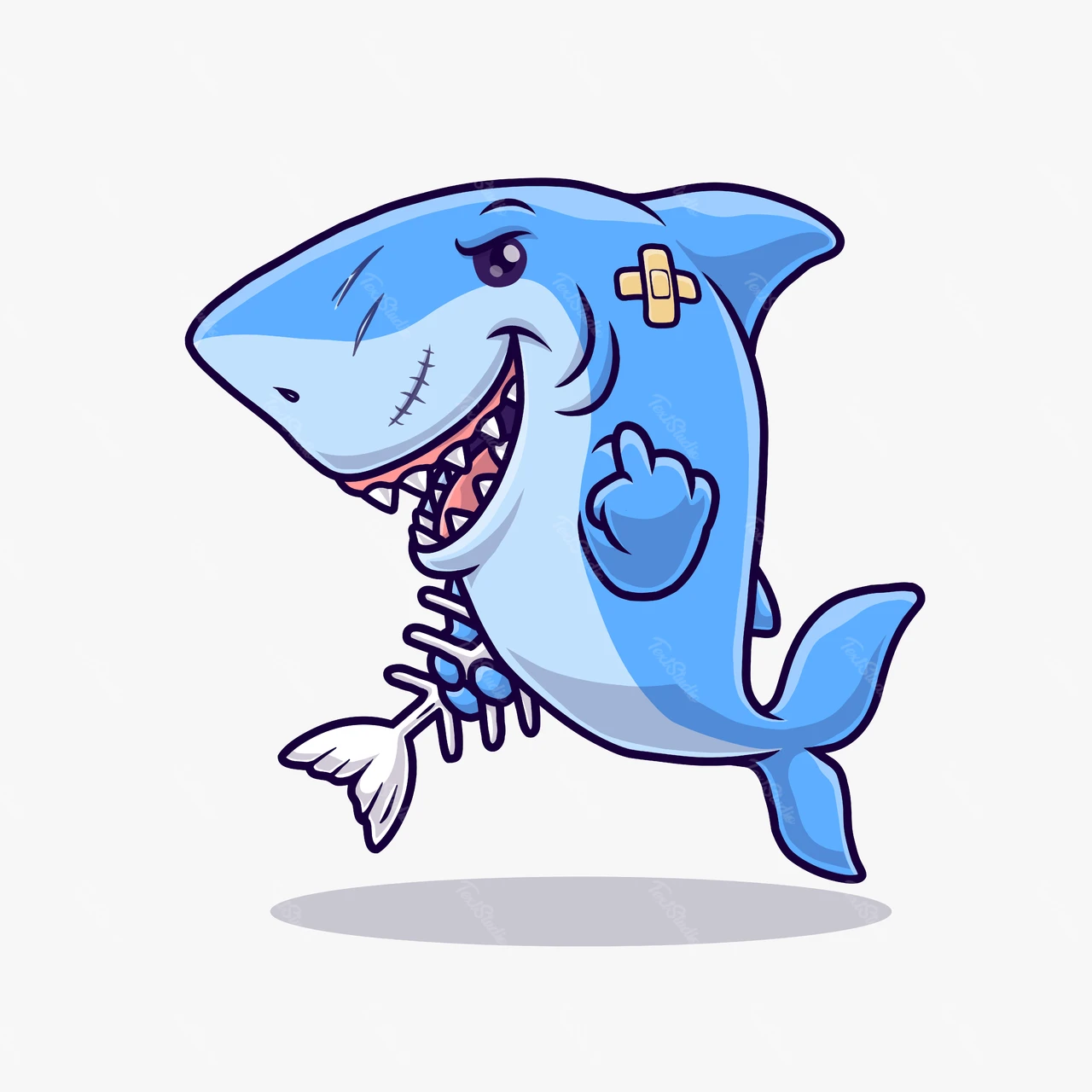 Cartoon-Stil freundliche Hai Illustration