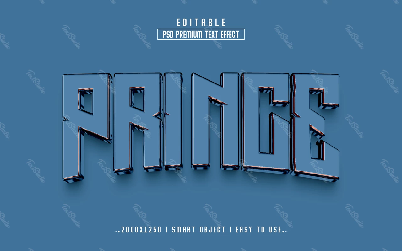 Prince Blue 3D Text Effect
