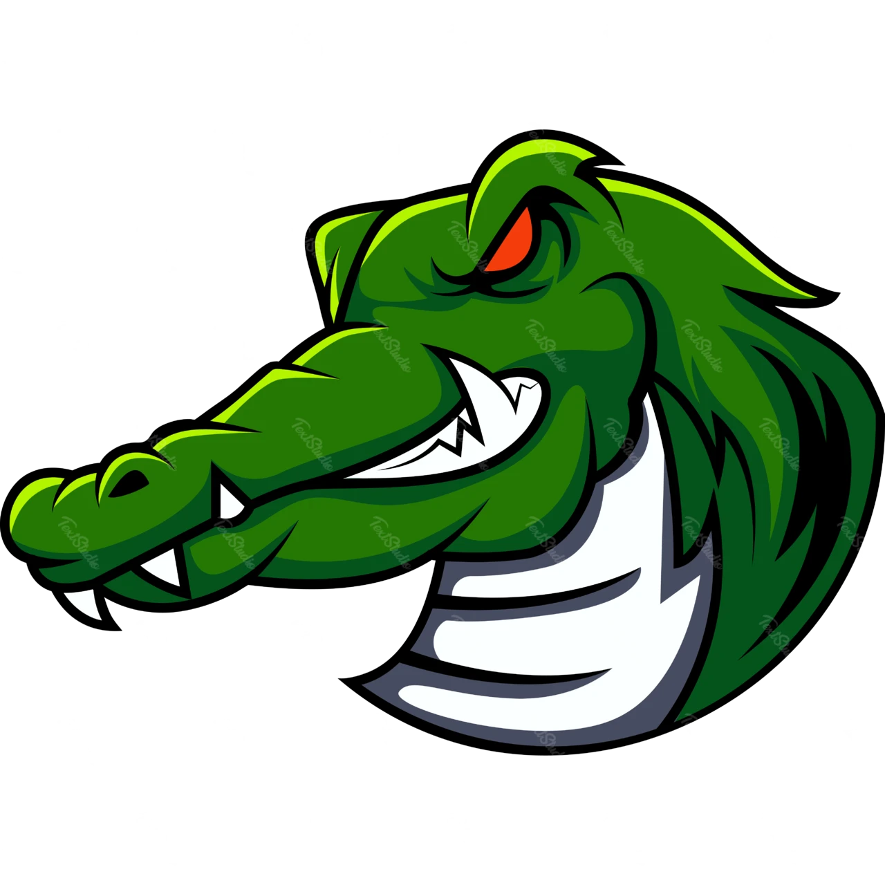 Mascotte logo ontwerp van een woeste alligator