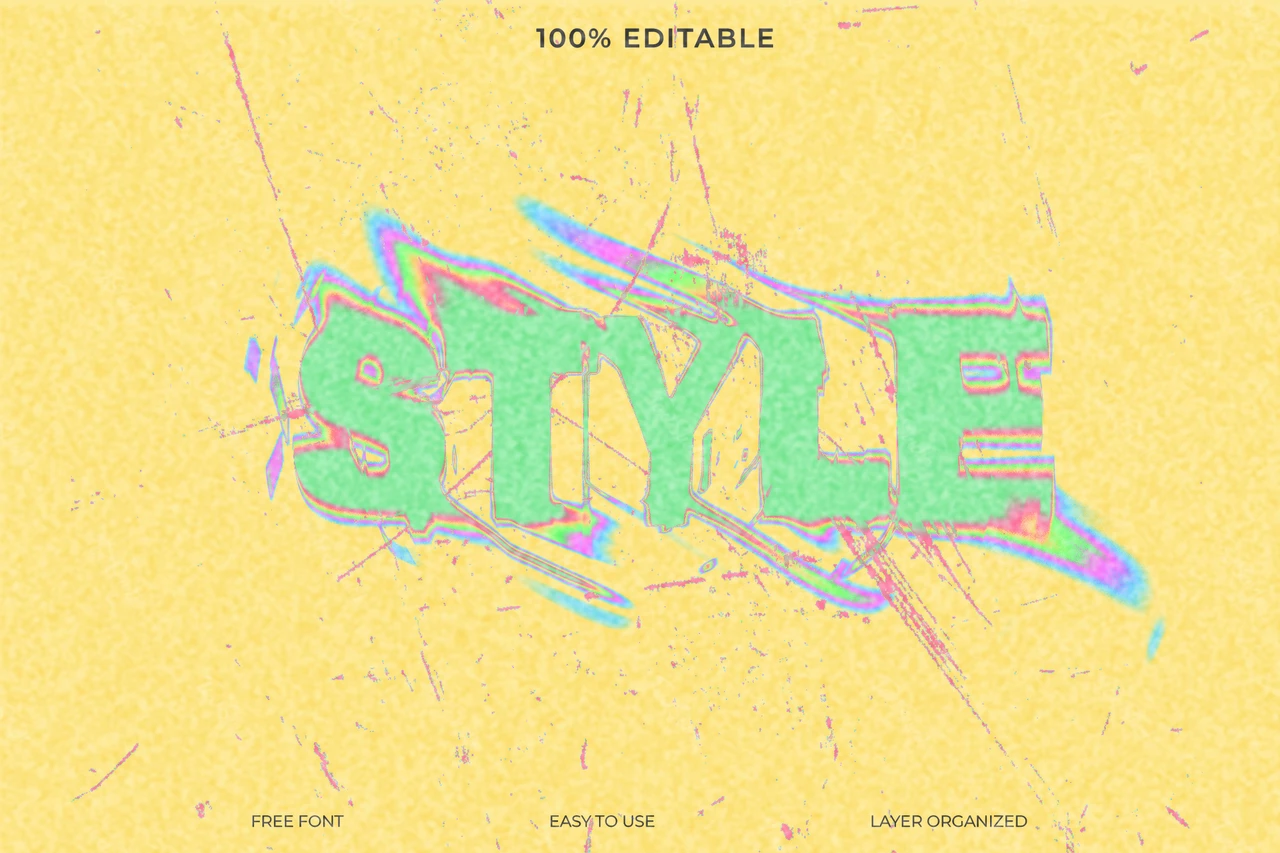 Style pastel grunge police de caractères effet de texte