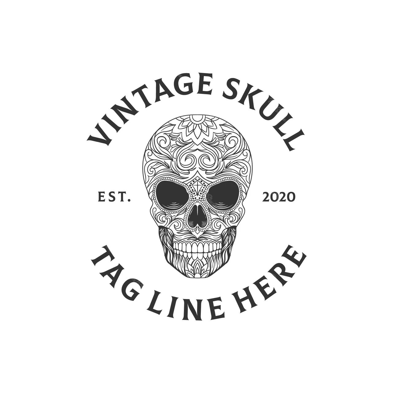 Vintage Skull Logo Design