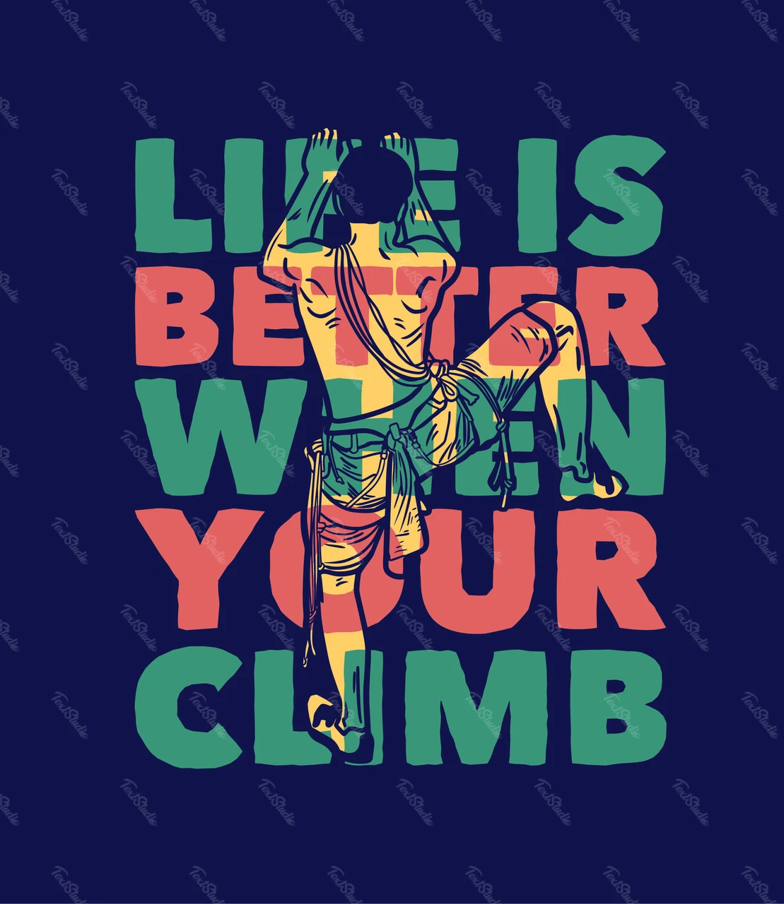 Atrevida ilustración inspiradora de escalada