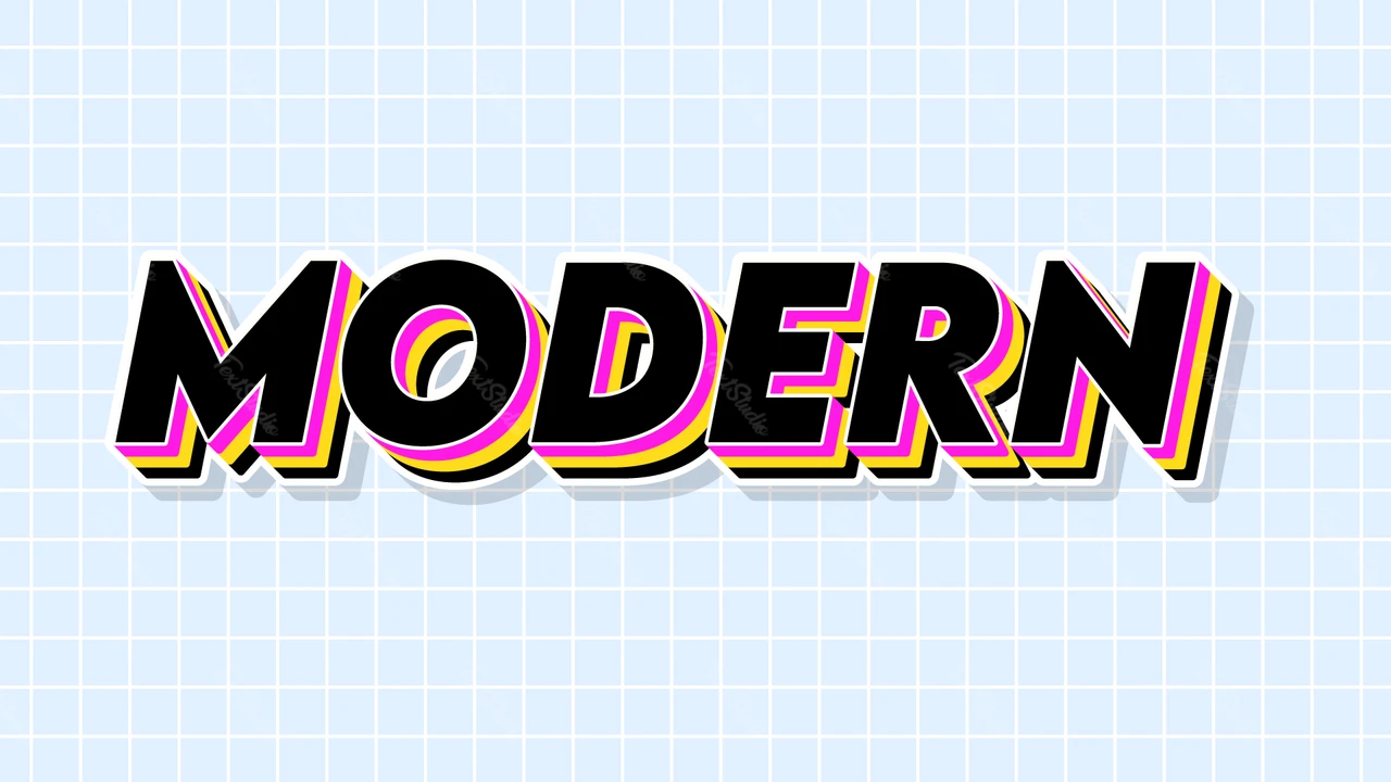 Efeito de texto moderno em 3D