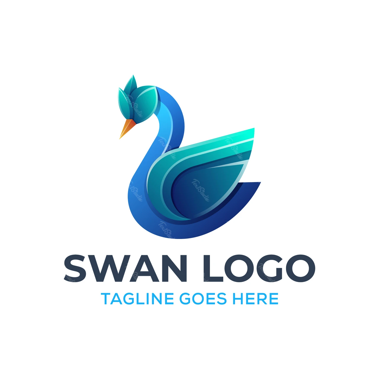 Modern Minimalist Logo with Swan Design
