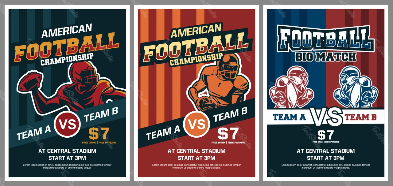 Vintage American Football Poster Set