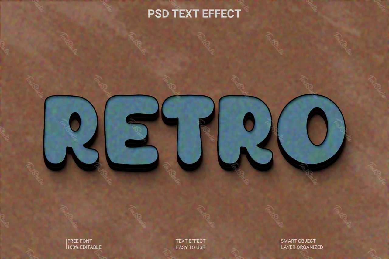Retro lustig 3d font style Effekt