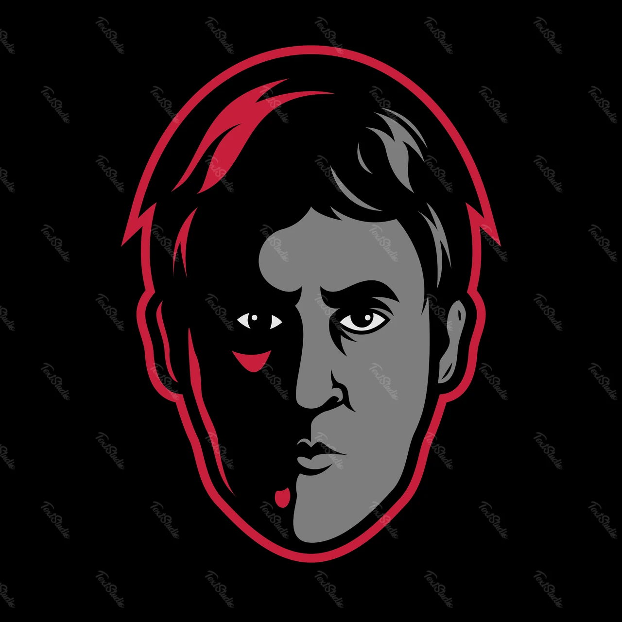 Retrato vectorial con combinación de dos colores