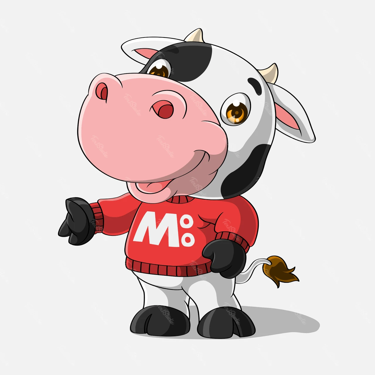Иллюстрация милой коровы в мультяшном стиле