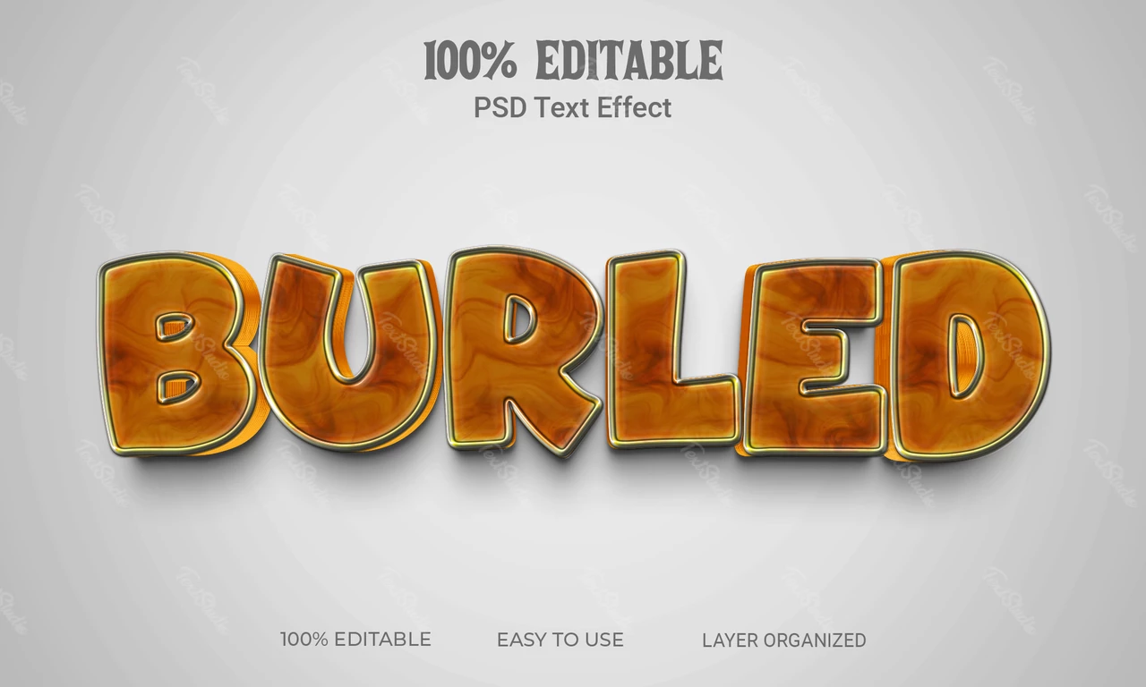 Burled Wooden 3D Text Effect
