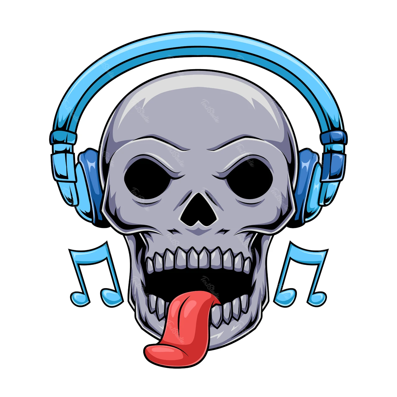 Skull Headphones Illustration