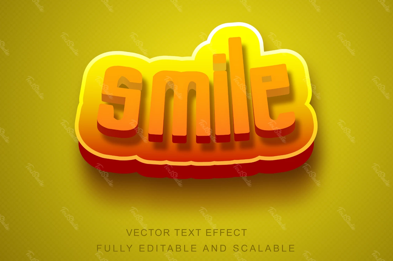 Sonrisa soleada efecto de fuente arqueada