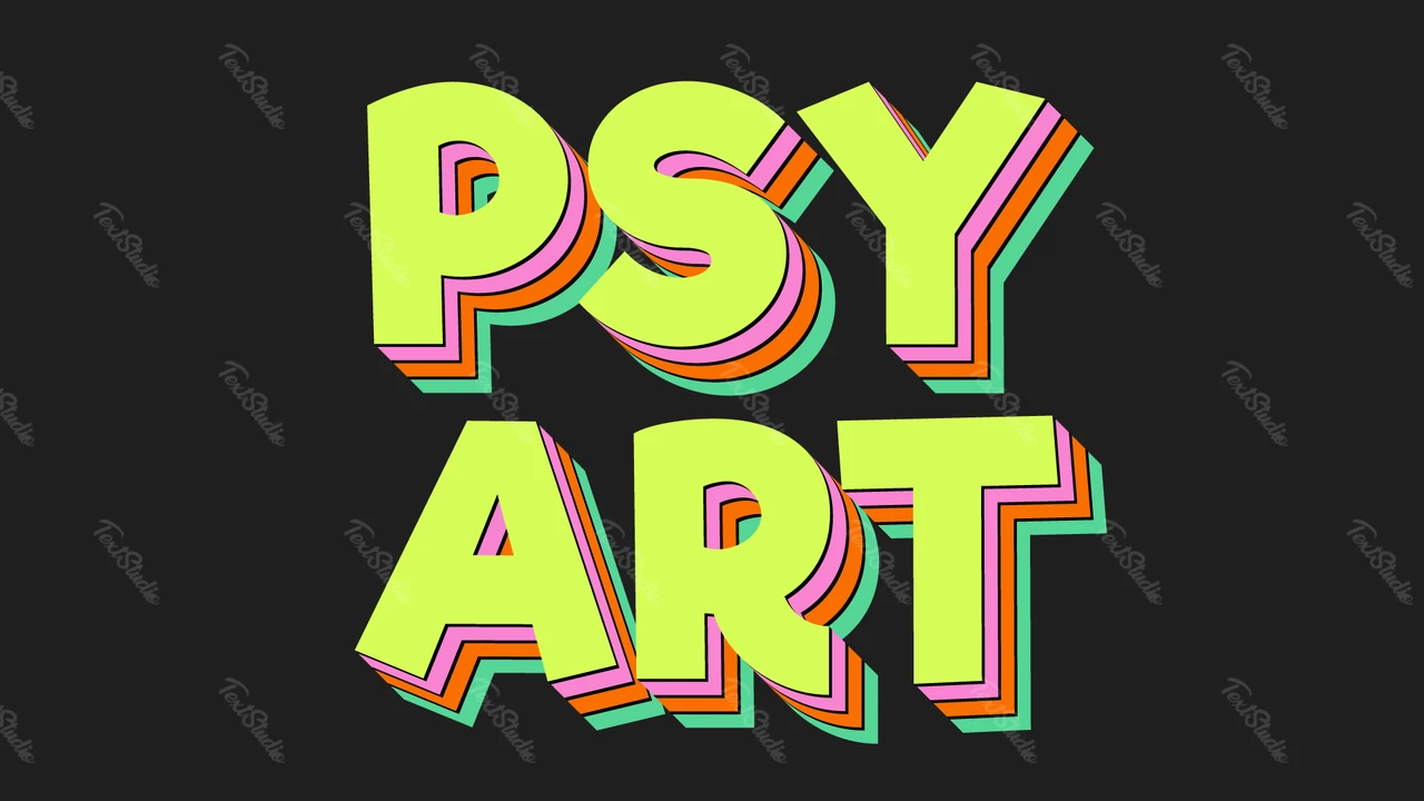 Effet de texte superposé psychédélique vibrant