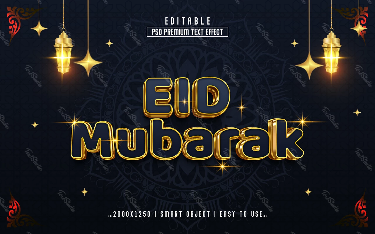 Eid Mubarak Oriental Text Effect