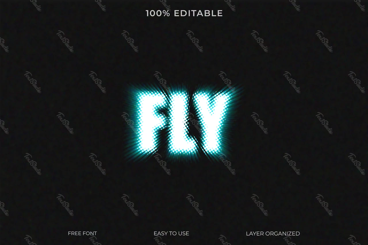 Efeito de texto no estilo da fonte Fly