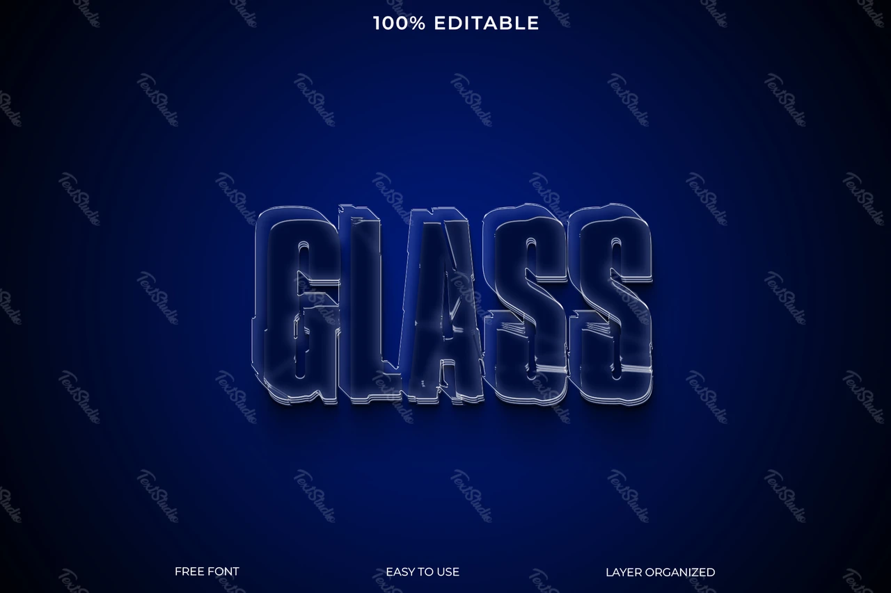 Efecto de texto de cristal