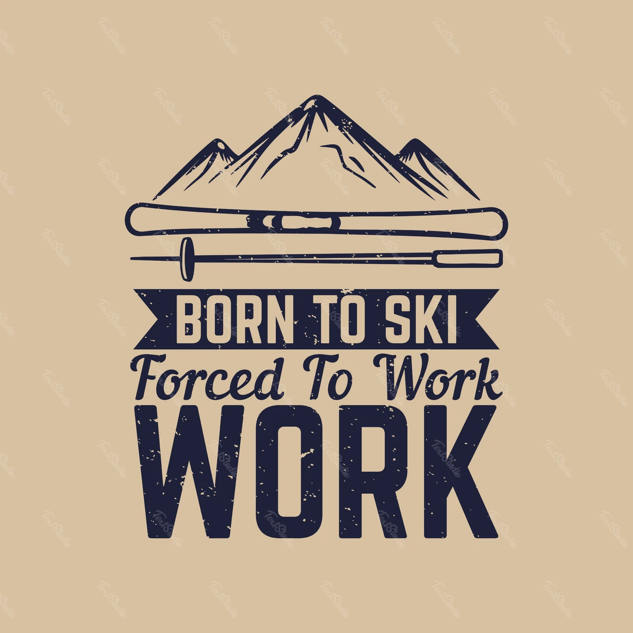 Vintage Emblem Style Skiing Themed Design