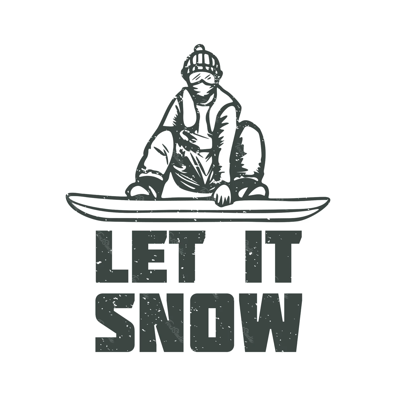 Ilustracja snowboardowa w stylu vintage