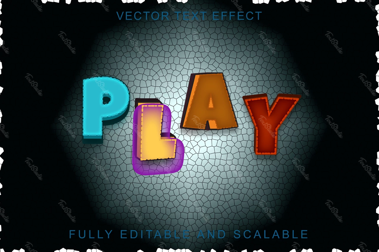 Spielen Sie lustige 3d-Schriftart-Stil-Effekt