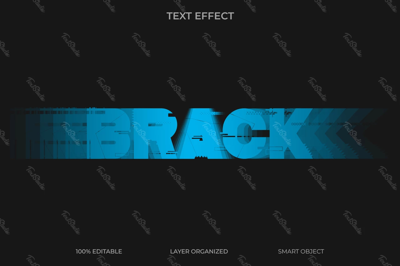 Efecto de texto con estilo de fuente Brack