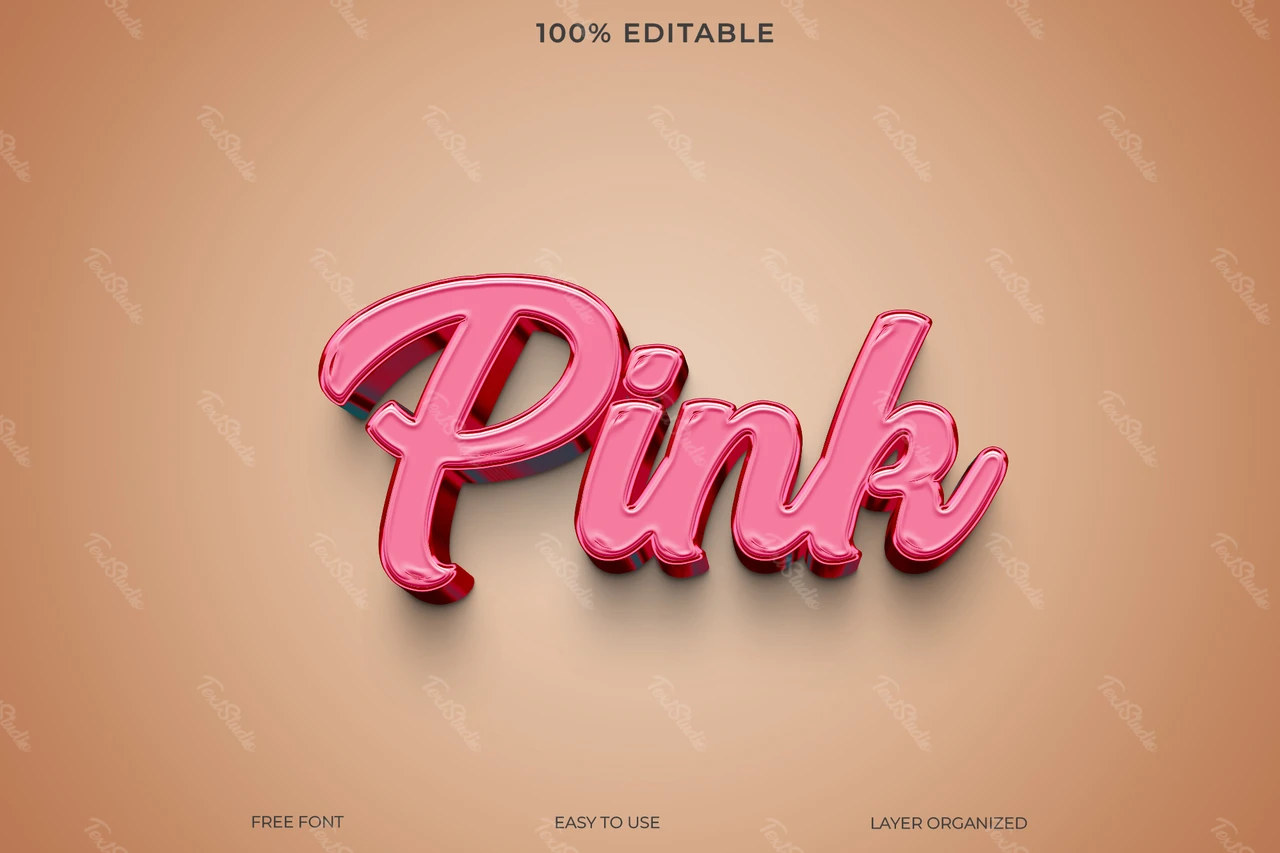 Efecto de texto rosa