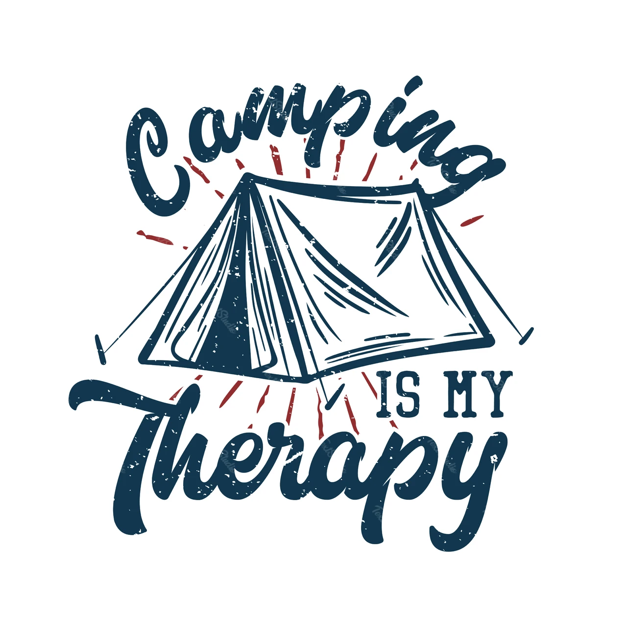 Illustratie camping citaat