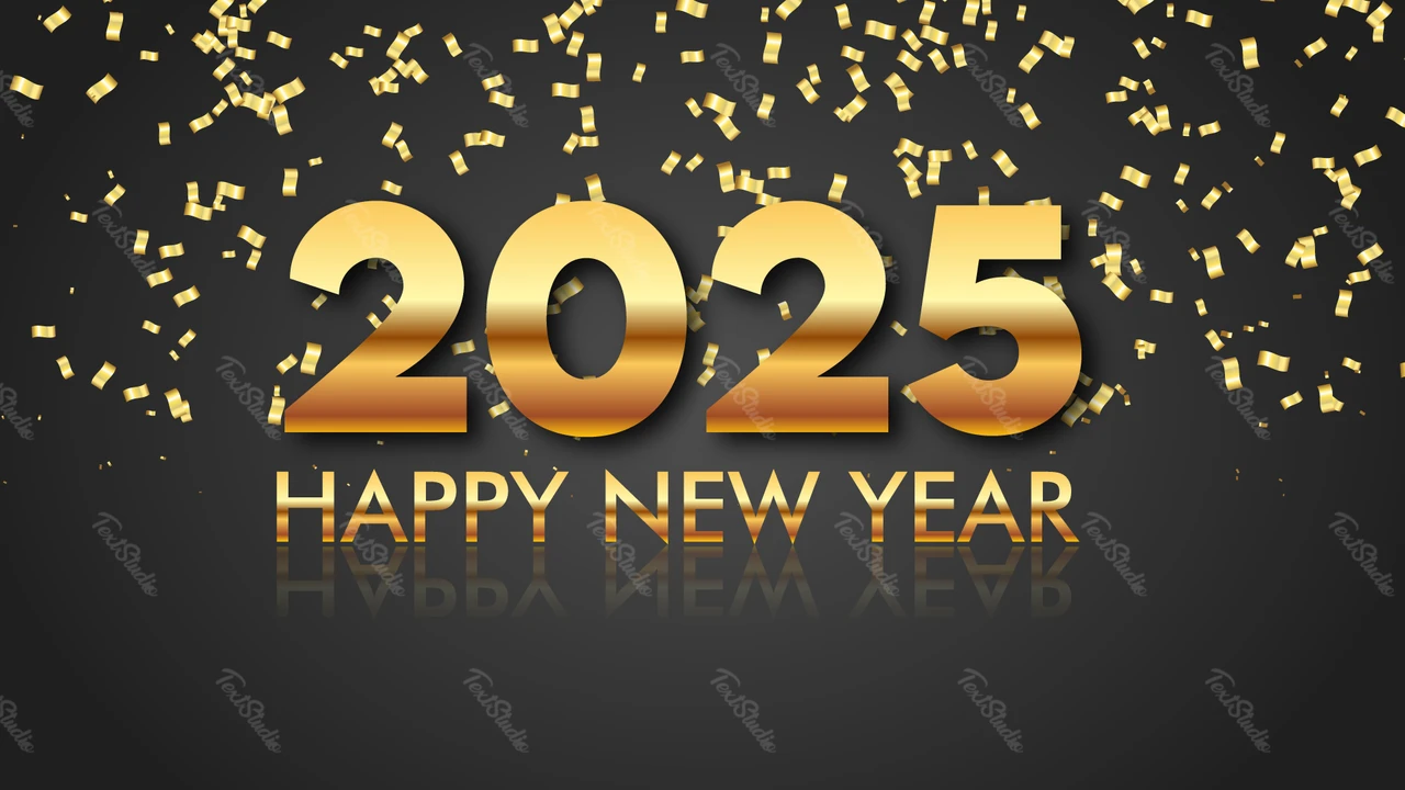 Efecto de texto de celebración del año nuevo dorado