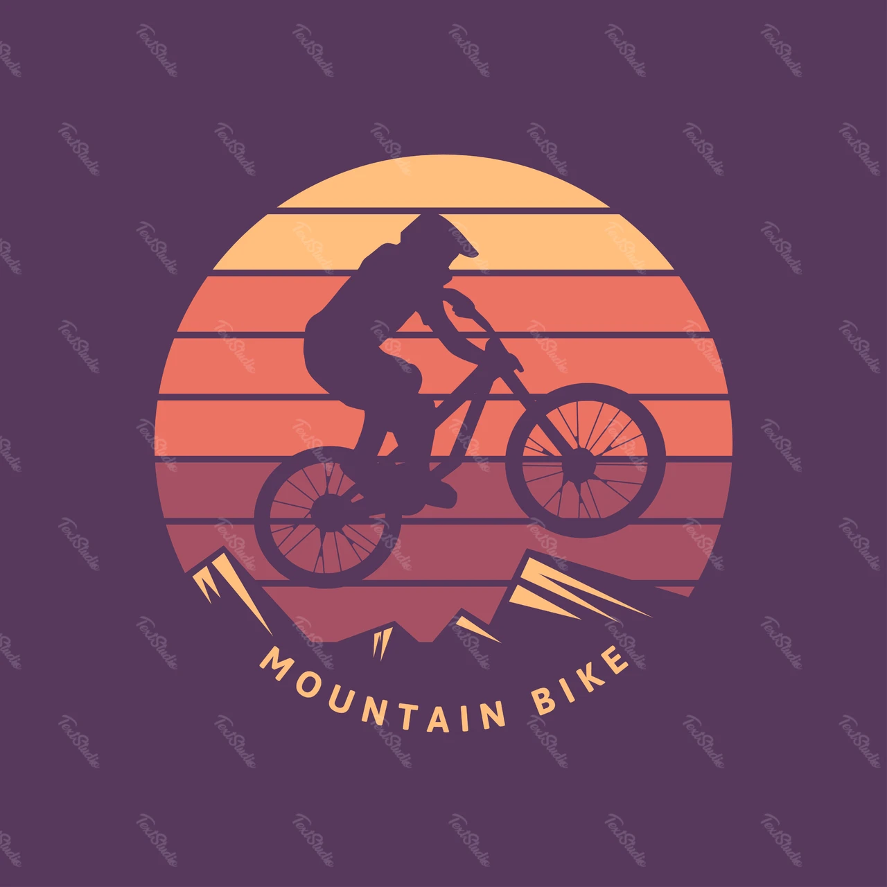 Retro Mountain Bike Logo Design