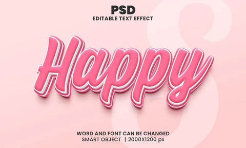 PSD Happy Text Effect