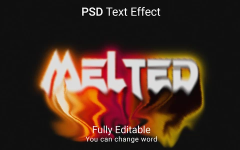 PSD Efeito de estilo de fonte derretido