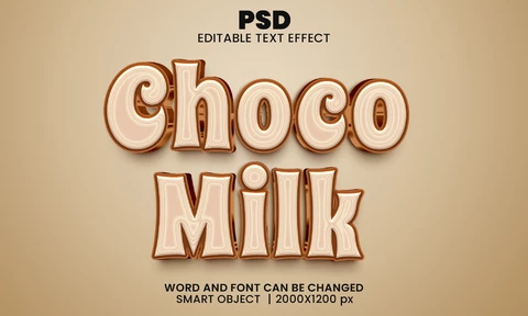 PSD Choco Milk Vintage Text Effect