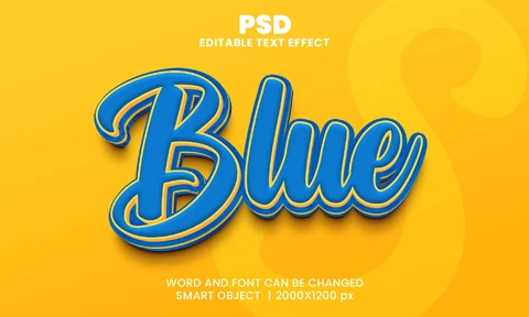 PSD Efecto texto azul